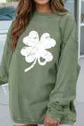 Distressed Clover Print St Patricks Sweatshirt (S-2XL)
