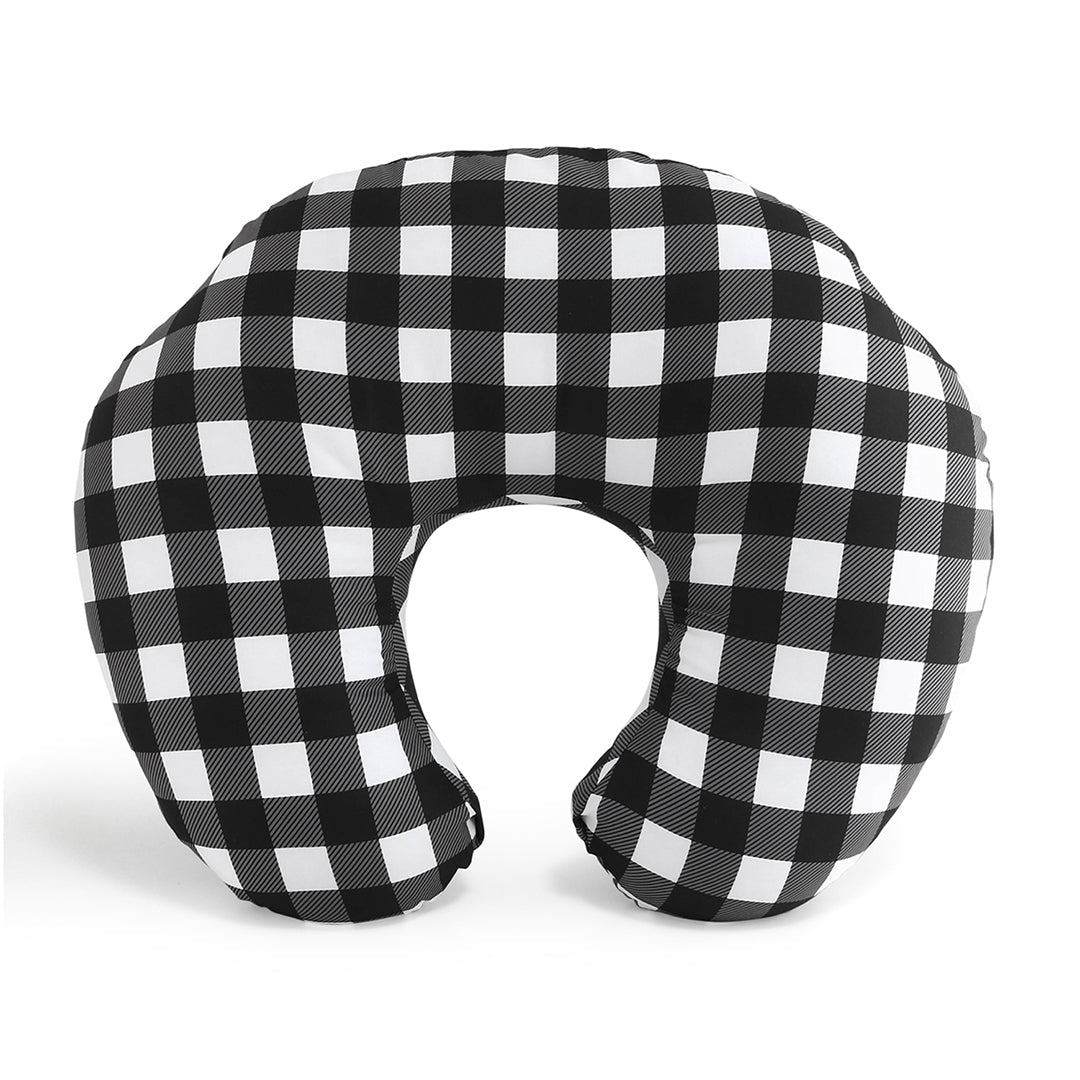 Black & White Buffalo Plaid Nursing Pillow