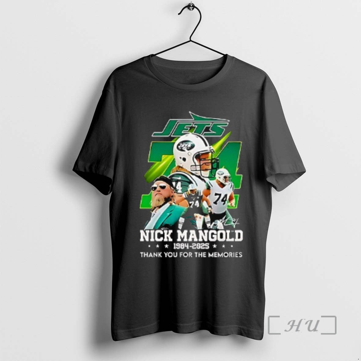 Officials New York Jets Rip Nick Mangold Thank You For The Memories Graphic Signature Tee