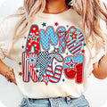Retro America Coquette T- Shirt, 4Th Of July T- Shirt, America Checkered T- Shirt, Memorial Day T- Shirt Comfort Colors