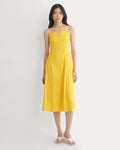 Tie-Neck Dress in Stretch Linen