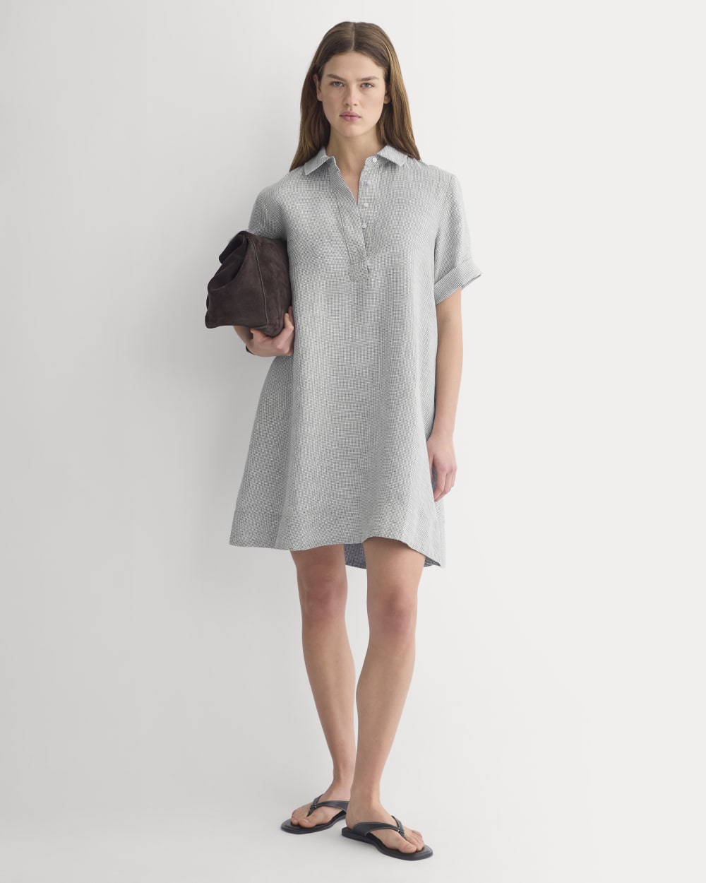 Mini Popover Shirtdress in Linen