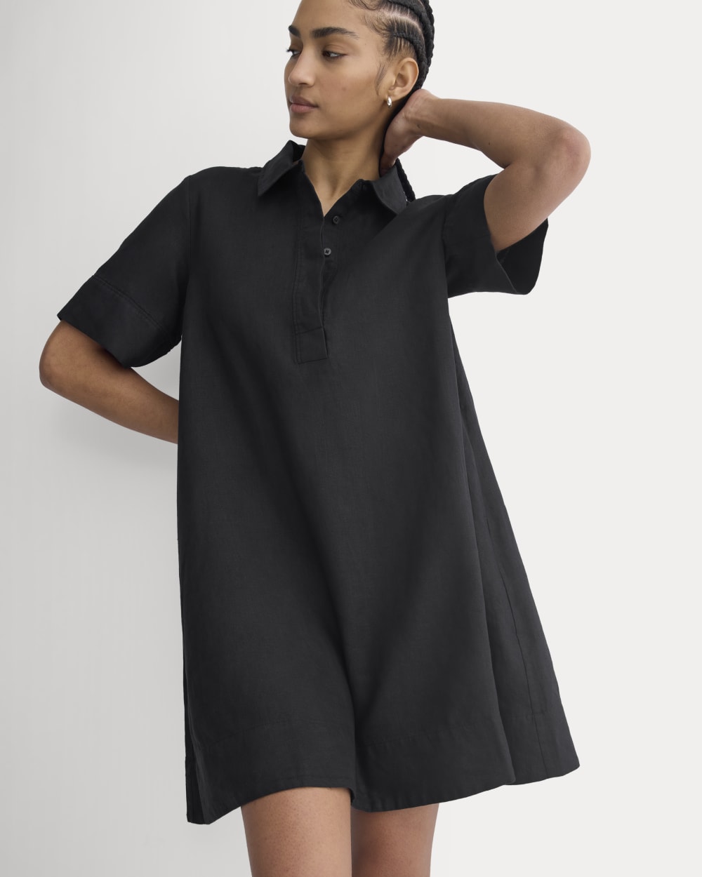 Mini Popover Shirtdress in Linen