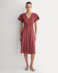 Cinched Dress in Stretch Linen