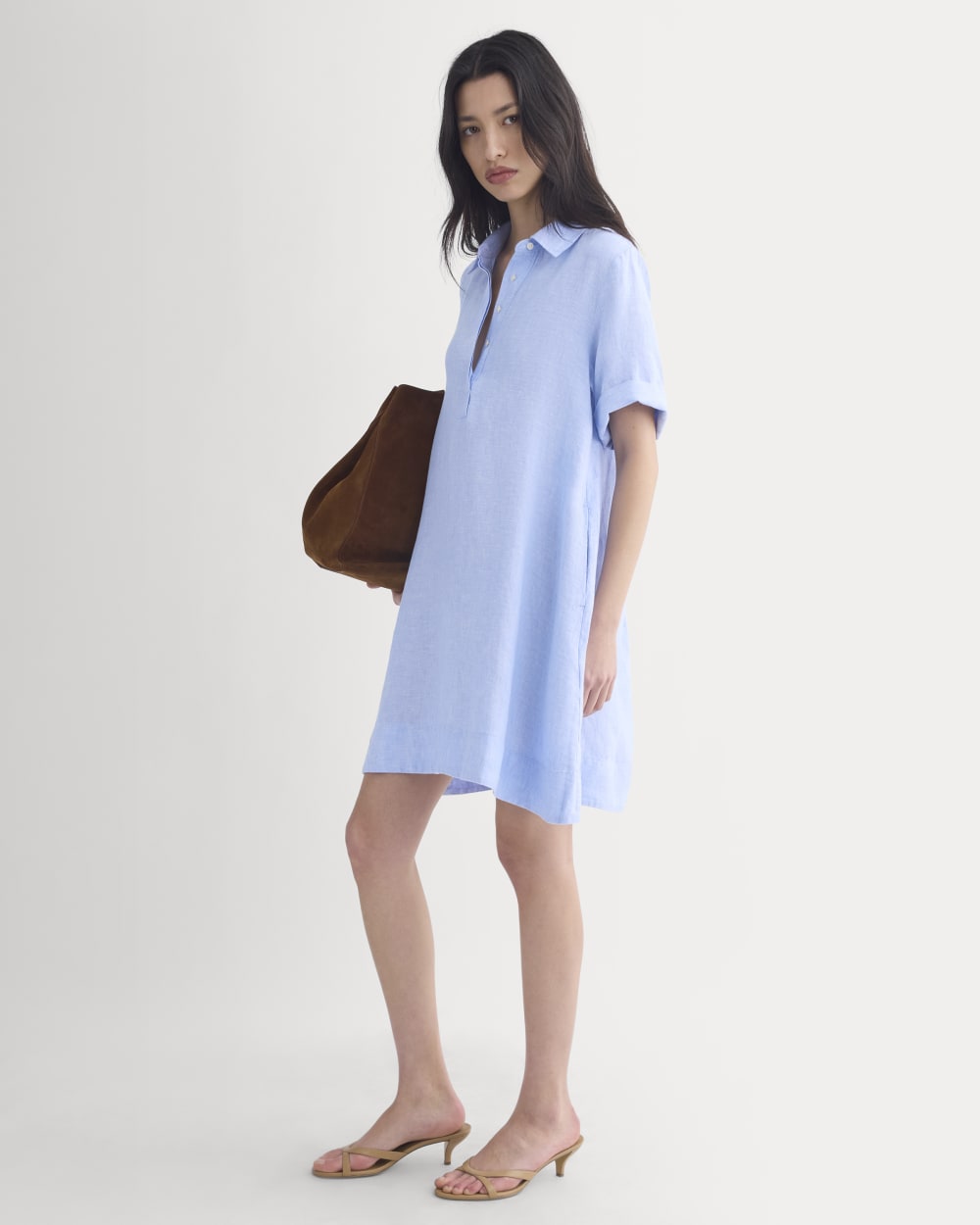 Mini Popover Shirtdress in Linen