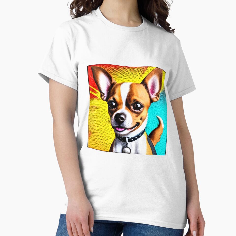 Cute Colorful Chihuahua Dog by Earth Nature Creations Unisex T-shirt, Sweatshirt, Hoodie, Long Sleeve Tee