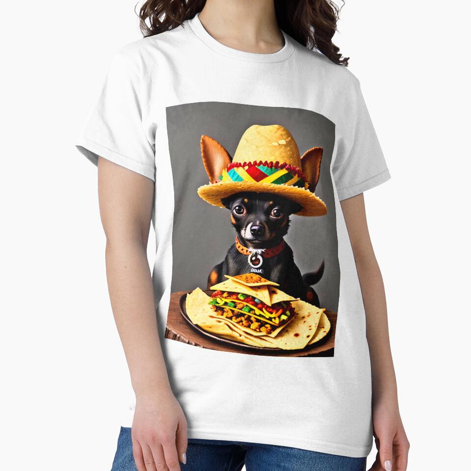 Cute Colorful Chihuahua Taco Bell Dog by Earth Nature Creations Unisex T-shirt, Sweatshirt, Hoodie, Long Sleeve Tee
