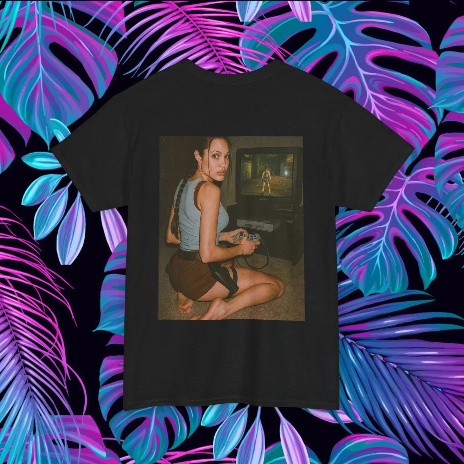 Tomb Raider Lara Croft Shirt, Retro Video Game Top, Unisex T-Shirt, PS1 Back Unisex T-shirt, Sweatshirt, Hoodie, Long Sleeve Tee